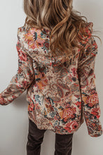 Load image into Gallery viewer, Vintage Paisley Floral Printed Sherpa Lined Hooded Jacket
