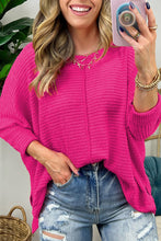 Load image into Gallery viewer, Rose Textured Center Seam Long Sleeve Split Top
