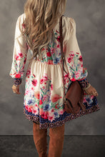 Load image into Gallery viewer, Floral Print Buttoned High Waist Shirt Mini Dress
