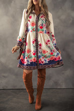 Load image into Gallery viewer, Floral Print Buttoned High Waist Shirt Mini Dress
