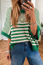 Load image into Gallery viewer, Stripe 3/4 Draped Sleeve Slouchy Sweater

