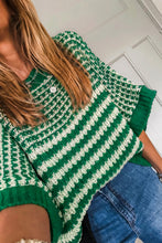 Load image into Gallery viewer, Stripe 3/4 Draped Sleeve Slouchy Sweater
