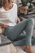 Load image into Gallery viewer, Grey Vintage Wash Ribbed Leggings
