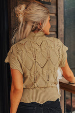 Load image into Gallery viewer, French Beige Hollowed Scalloped Trim Sweater
