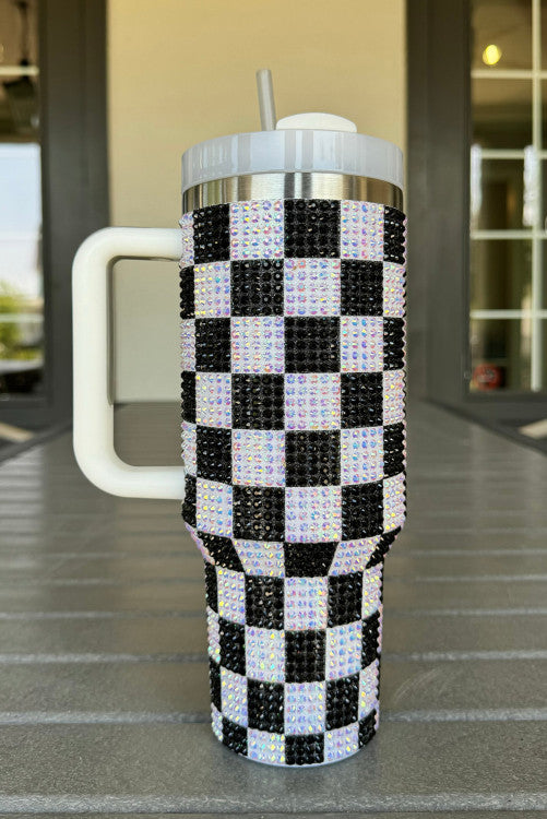 Rhinestone Checkerboard 40oz Tumbler