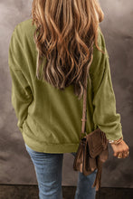 Load image into Gallery viewer, Jungle Green Textured Seamed Drop Sleeve Sweatshirt
