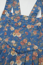 Load image into Gallery viewer, Vintage Rose Printed Pleated Loose Denim Overall Jumpsuit
