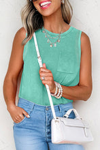 Load image into Gallery viewer, Mineral Wash Patched Chest Pocket Casual Tank Top

