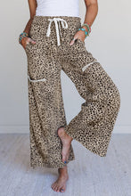 Load image into Gallery viewer, Animal Print Wide Leg Terry Knit Pants
