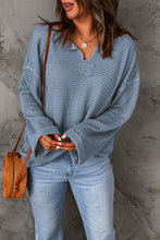 Load image into Gallery viewer, Waffle Knit Loose Long Sleeve Top
