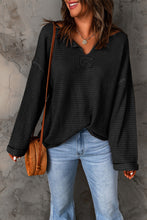 Load image into Gallery viewer, Waffle Knit Loose Long Sleeve Top
