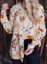 Load image into Gallery viewer, Howdy Western Patterns Button up Loose Shirt
