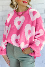 Load image into Gallery viewer, Pearl Beaded Heart Drop Shoulder Sweater
