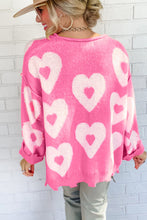 Load image into Gallery viewer, Pearl Beaded Heart Drop Shoulder Sweater
