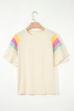 Load image into Gallery viewer, Color Block Stitched Sleeve Loose T Shirt
