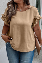 Load image into Gallery viewer, Ruffled Short Sleeve Plus Size Top
