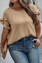 Load image into Gallery viewer, Ruffled Short Sleeve Plus Size Top
