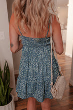 Load image into Gallery viewer, Floral Print Knot Detail High Waist Flared Dress
