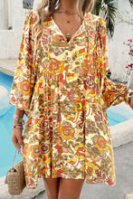 Load image into Gallery viewer, Floral Print V Neck Puff Sleeve Mini Dress
