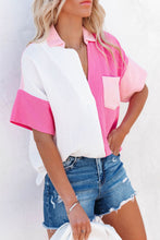 Load image into Gallery viewer, Rose Collared Color Block Shirt
