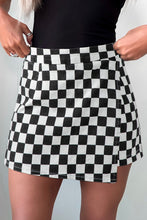Load image into Gallery viewer, Checkered Print Overlap Denim Shorts
