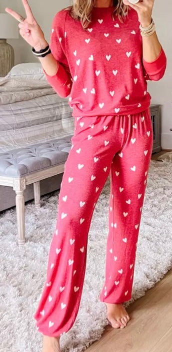 Valentines Heart Print lounge Set