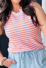 Load image into Gallery viewer, Stripe Textured Knit Sleeveless Casual Sweater Top
