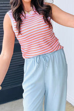 Load image into Gallery viewer, Stripe Textured Knit Sleeveless Casual Sweater Top
