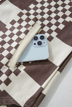 Load image into Gallery viewer, Checkered Print Patchwork Corduroy Shacket
