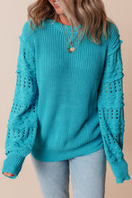 Load image into Gallery viewer, Ruffled Eyelet Bubble Sleeve Sweater
