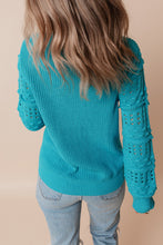 Load image into Gallery viewer, Ruffled Eyelet Bubble Sleeve Sweater
