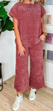 Load image into Gallery viewer, Mineral Wash Corded Short Sleeve and Crop Pants Set
