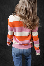 Load image into Gallery viewer, Stripe Colorblock V Neck Casual Sweater
