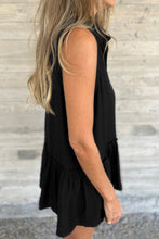 Load image into Gallery viewer, Sleeveless Buttoned Front Ruffle Hem Tunic Shirt
