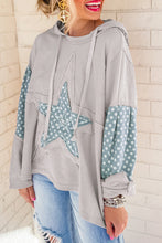 Load image into Gallery viewer, Floral Patchwork Star Drawstring Hoodie
