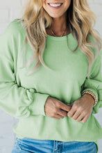 Load image into Gallery viewer, Moonlight Jade Solid Cord Ribbed Drop Shoulder Pullover Top
