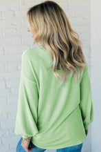 Load image into Gallery viewer, Moonlight Jade Solid Cord Ribbed Drop Shoulder Pullover Top
