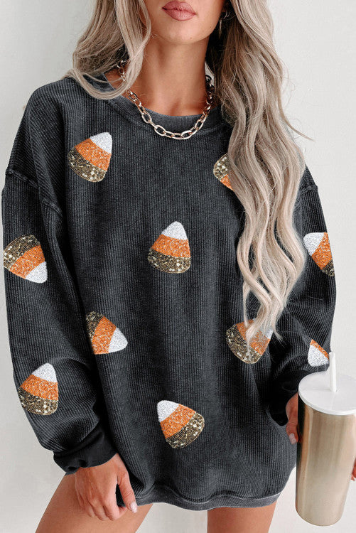 Sequin  Corded Candy Corn Sweatshirt