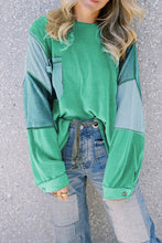 Load image into Gallery viewer, Colorblock Stitching Patchwork Buttoned Long Sleeve Top
