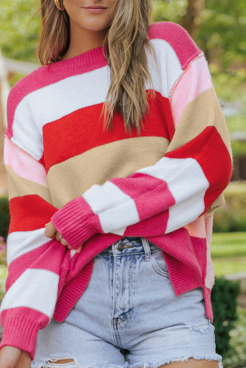 Stripes Dolman Sleeve Sweater