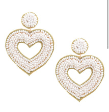 Load image into Gallery viewer, Heart beaded earrings
