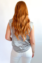 Load image into Gallery viewer, Metallic Luster Crew Neck Shift Tank Top
