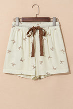 Load image into Gallery viewer, Bow Print Lace Drawstring Casual Shorts
