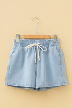 Load image into Gallery viewer, Stripe Drawstring Elastic Waist Casual Denim Shorts

