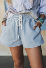 Load image into Gallery viewer, Stripe Drawstring Elastic Waist Casual Denim Shorts
