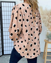 Load image into Gallery viewer, Classic Leopard V Neck Bracelet Sleeve Blouse
