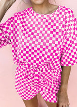 Load image into Gallery viewer, Checkered Top and Short Casual 2pcs Set
