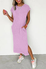Load image into Gallery viewer, Mineral Wash Pocketed T-shirt Long Dress
