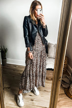 Load image into Gallery viewer, Leopard Print Tiered Wide Sleeve Maxi Dress
