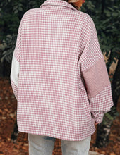 Load image into Gallery viewer, Houndstooth Color Contrast Textured Patchwork Loose Shacket
